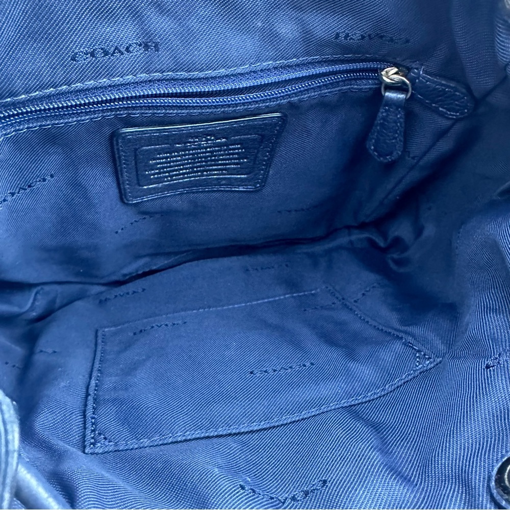 Coach Navy Mini Turnlock Rucksack Backpack - Picture 6 of 8